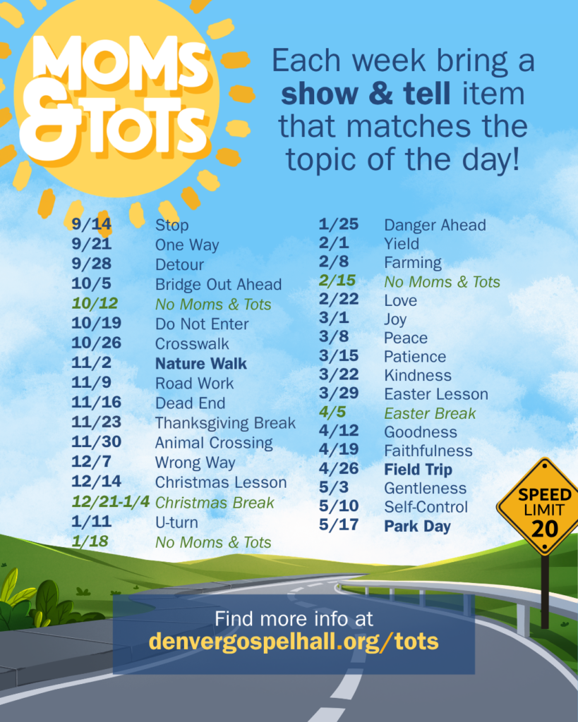 Denver Gospel Hall Moms & Tots Preschool Program Schedule 2026